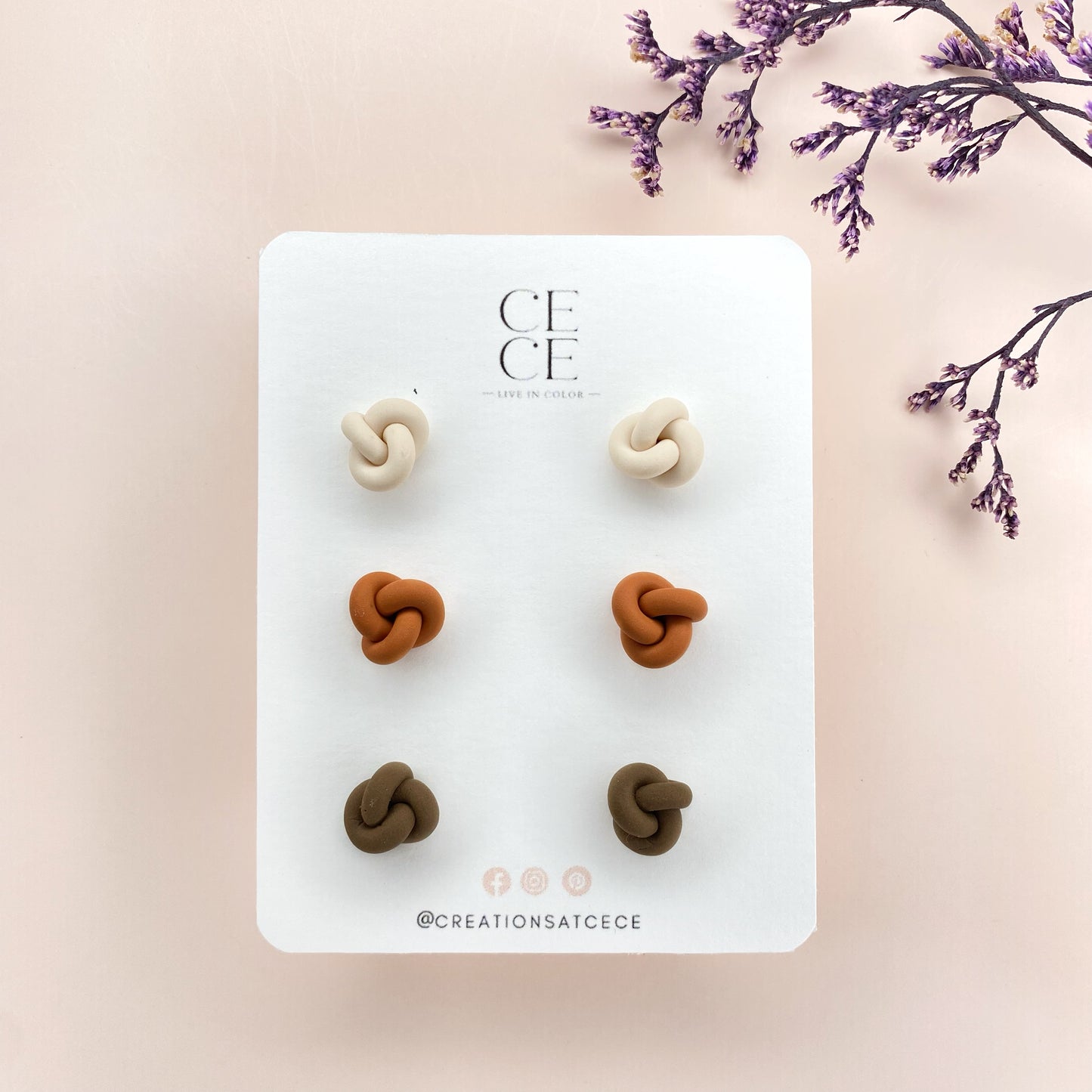 Little Dahlia Handmade Earring Set of 3