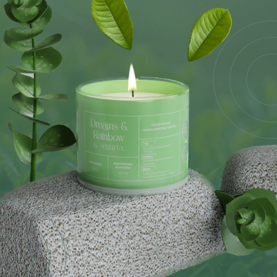 Dreams & Rainbow Hemp Infused Scented Candle
