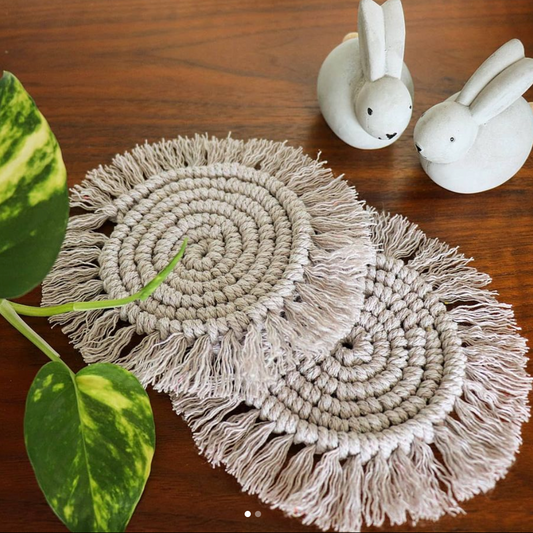 Handmade Macrame Coasters Set of 2
